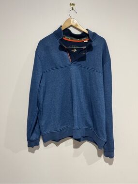 Orvis Navy Quarter Zip Navy Blue Sweatshirt XXL
